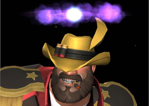 Team Fortress 2: Alter ego of Matthew wearing a gold cowboy hat