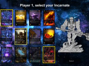 The Character Selection Screen in the Incarnate Prototype