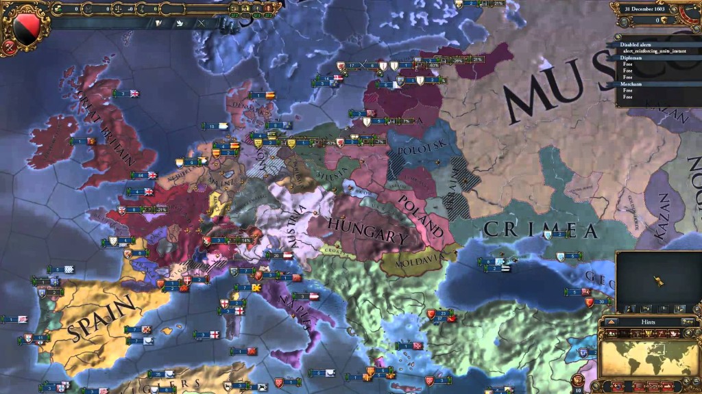 The Europa Universalis series (left) are able to show a ton of information without overwhelming players. 
