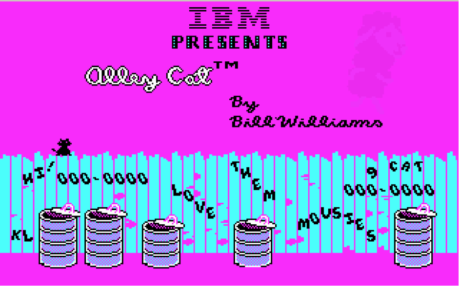 Because cats and computers go way back--to 1983, for IBM's Alley Cat game. 